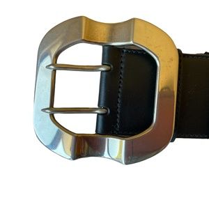 Miu Miu black leather wide belt, 75cm/30in